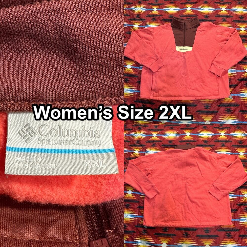 Columbia Sportswear Quarter Zip Fleece Pullover Pink Women’s Size 2XL